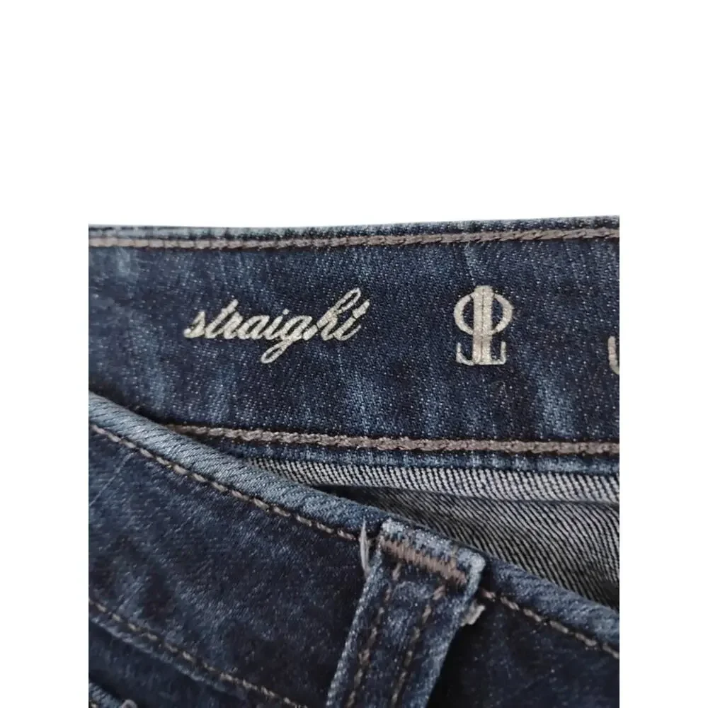 Jennifer Lopez Straight Jeans Size 4 Petite Dark Blue Low Rise